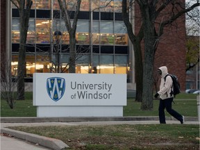 The University of Windsor campus shown from University Avenue West on Nov. 17, 2020.