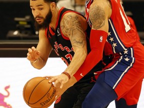 Toronto Raptors guard Fred VanVleet (left) is all-star worthy, but it’s unlikely any Raptor will be at this year’s all-star game due to the team’s poor start.  USA TODAY