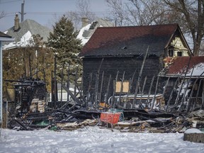 Severe fire damage is seen after a house an early morning house fire on the 3200 block of Baby Street, Saturday, Feb. 20, 2021.