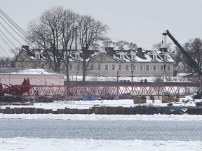 With new international crossing come big plans and hopes for this historic property on the Michigan side. A section of Fort Wayne in Detroit is shown from Windsor on Monday, Feb. 15, 2021.