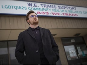 Alexander Reid, executive director of W.E. Trans Support, stands outside the group's offices at 1435 Tecumseh Rd. East on Feb. 17, 2021.