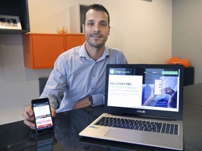 Locally developed online ordering app: Rob Novena, creative director and software engineer with NYN Designs in Windsor, displays the company's "Order Launchr" app on Monday, Feb. 1, 2021.