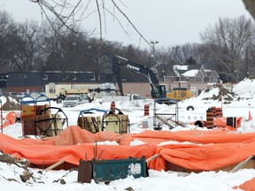 The new high school being built near the intersection of Victoria Street S. and Simcoe Street is pictured on Thursday.