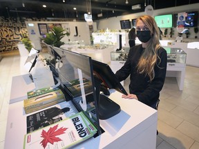 Haley Colenutt, general manager at the J. Supply Co. cannabis store in downtown Windsor is shown on Wednesday, March 24, 2021.