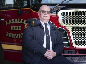 LaSalle Fire Chief, Dave Sutton, is pictured on Wednesday, March 31, 2021.  Sutton is retiring after 35 years of service.