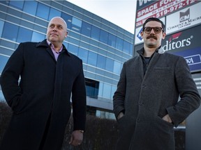 "More focus on quality buildings." Brook Handysides, left, and Brad Collins, of CBRE Ltd., are shown in front of the Midtown Business Centre at 2485 Ouellette Ave. on Thursday, March 4, 2021.