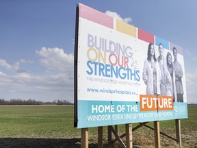 The site of the future Windsor-Essex single acute-care hospital at Concession Rd. 9 and County Rd. 42 is pictured on Wednesday, March 24, 2021.