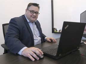 Justin Falconer, CEO of Workforce WindsorEssex, is shown at his office on Friday, March 12, 2021.