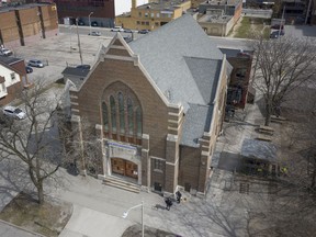 An overhead view of the Downtown Mission building at 664 Victoria Ave. in Windsor on March 25, 2021.