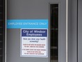 The City of Windsor is not outsourcing janitorial services. A locked door City Hall is shown Monday April 5, 2021.