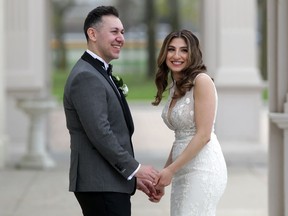 Love in a time of pandemic. Bride and groom Gisele Habib and James Boutros were able to enjoy a wonderful wedding day at Ciociaro Club of Windsor Inc. on Saturday, April 10, 2021.