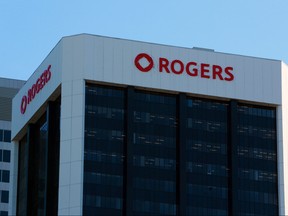 A Rogers building in downtown Calgary is pictured in this March 15, 2021 file photo.