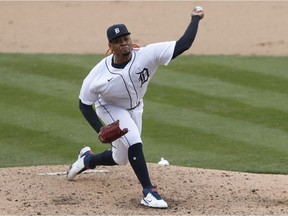 Detroit Tigers closing pitcher Gregory Soto (65) pitches during the ninth inning against the Cleveland Indians on Opening Day at Comerica Park on April 1, 2021.