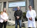 Lyz Meloche, Commercial Manager, Ray Sauve, Production Manager and Rob Krestianko, Production Packaging Manager at Dimachem Inc. are shown outside the Windsor business on Wednesday, April 7, 2021. 