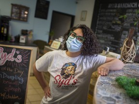 Sydney Filiault, owner of Syd's Sandwich Company, is pictured in her shop in downtown Windsor, on Wednesday, April 28, 2021.