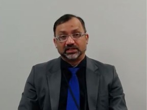 Medical Officer of Health Dr. Wajid Ahmed speaks during the Windsor-Essex County Health Unit's virtual news conference on Thursday, April 15, 2021.