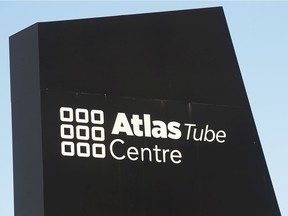 New name coming. The current sign at the entrance of the Atlas Tube Centre in Lakeshore is shown on Nov. 23, 2017.