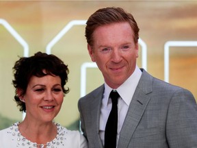 Actor Damian Lewis and his wife Helen McCrory pose as they arrive for the London premiere of "Once Upon a Time in Hollywood", in London, Britain, July 30, 2019.