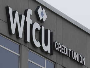 The exterior of the WFCU Credit Union head office in Windsor is shown on Tuesday, April 20, 2021.