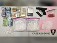 Illicit drugs and other evidence seized by Windsor police from a residence on Askin Avenue on April 21, 2021.