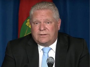 Premier Doug Ford announces a two-week extension of the provincial lockdown Thursday, May 13, 2021.