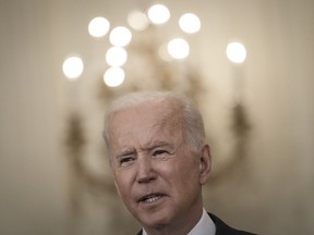 U.S. President Joe Biden delivers remarks on the economy in the East Room of the White House on May 10, 2021 in Washington, DC. Biden addressed criticism from Republicans after a weaker than expected April jobs report.