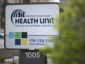 The sign at the Windsor-Essex County Health Unit is shown in this 2020 file photo.