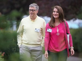 Billionaire Bill Gates, chairman and founder of Microsoft Corp., and his wife Melinda attend the Allen and Company Sun Valley Conference on July 11, 2015, in Sun Valley, Idaho.