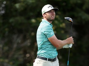 Sam Burns hits his tee shot on the 16th hole during round two of the AT&T Byron Nelson at TPC Craig Ranch on May 14, 2021 in McKinney, Texas.