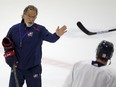 Columbus Blue Jackets head coach John Tortorella talks with players during the team's practice Monday, July 20, 2020, in Columbus.
