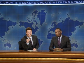 Colin Jost and Michael Che during Weekend Update.