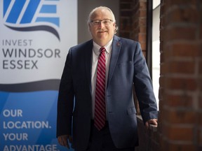 Stephen MacKenzie, president and CEO of Invest WindsorEssex, is pictured at their downtown office on Wednesday, May 19, 2021. Invest WindsorEssex landed $7.5-million in funding Wednesday from FedDev Ontario to help make the region Canada’s first auto mobility accelerator.