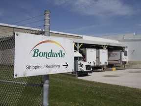 Exterior of the Bonduelle vegetable food processing plant in Tecumseh on May 19, 2021.