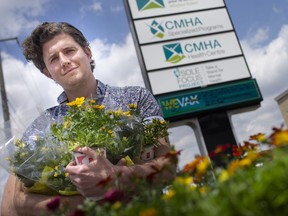 Dan Brown, who has launched a fundraiser selling flowers for the Canadian Mental Health Association in honour of his late mother, Cynthia Brown, is pictured on Friday, May 7, 2021.
