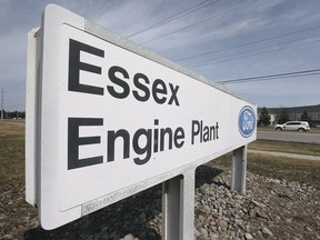 A sign for the Ford Essex Engine Plant in Windsor is shown on Thursday, March 25, 2021.