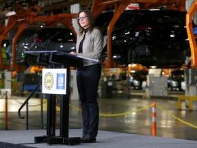 FILE PHOTO: General Motors Chief Executive Officer Mary Barra announces a major investment focused on the development of GM future technologies at the GM Orion Assembly Plant in Lake Orion, Michigan, U.S. March 22, 2019.