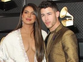 Priyanka Chopra and Nick Jonas attend the 62nd Annual GRAMMY Awards held at the Staples Center in Los Angeles California on Jan. 26, 2020.