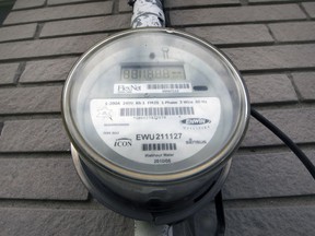 A hydro meter is shown on a home in Windsor on Monday, May 10, 2021. Enwin believes too many people are unaware of the possibility to reduce their hydro bills.