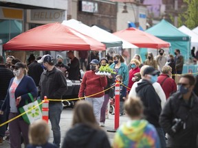 WINDSOR, ONTARIO:. MAY 1, 2021 - The Downtown Windsor Farmers Market held it's first market of the season on Saturday, May 1, 2021.