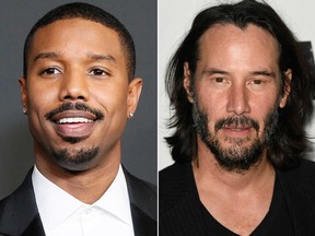 Michael B. Jordan, left, and Keanu Reeves.