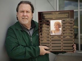 John Fairley is pictured with the Lois Fairley Nursing Award on Tuesday, May 11, 2021, which this year was given to all nurses across Windsor and Essex County.