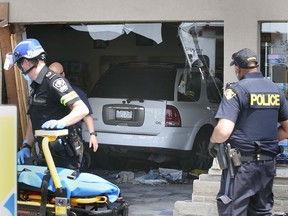 Two people were treated for non-life threatening injuries on Thursday, May 20, 2021, after a SUV crashed into the Relax Pools & Spas store on Patillo Road in Lakeshore. The accident occurred at approximately 2:00 p.m. Emergency personnel are shown at the scene of the accident.