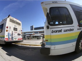 Amherstburg and Transit Windsor are in discussions to extend bus service to the town. Here, Transit Windsor buses are shown in downtown Windsor on March 2, 2021.