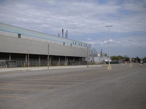 Empty parking lots can be seen outside the Windsor Assembly Plant as the chip shortage continues to effect production, on Thursday, May 6, 2021.