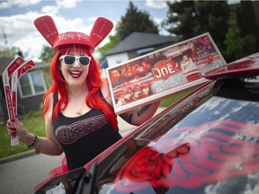 Wing-Nut love. Windsor's Heather Petrie, a devoted Detroit Red Wings fan who was awarded Team MVP (Most Valuable Person) for the Red Wings, and is now in competition with seven other team superfans for the coveted title of Ultimate MVP, is shown outside her home on Friday, May 14, 2021.