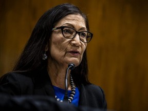 U.S. Secretary of Interior Deb Haaland testifies before the Senate Appropriations Subcommittee on Interior, Environment, and Related Agencies during a hearing to examine the departments proposed budget for the fiscal year 2022 on Capitol Hill in Washington, D.C., June 16, 2021.