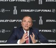 NHL commissioner Gary Bettman, shown prior to the start of the 2019 Stanley Cup final, says the league's officiating is just fine, thank you very much.