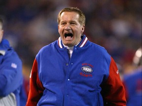 New York Giants head coach Jim Fassel argues a call during their game against the Carolina Panthers on December 28, 2003 at Giant Stadium in East Rutherford, New Jersey.