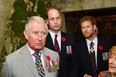 Prince Charles, Prince of Wales, Prince William, Duke of Cambridge and Prince Harry visit the tunnel and trenches at Vimy Memorial Park during the commemorations for the centenary of the Battle of Vimy Ridge on April 9, 2017 in Vimy, France.