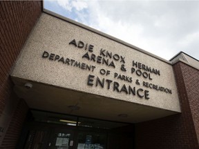 Entrance to Adie Knox Herman Recreation Complex in Windsor is seen on June 8, 2021.